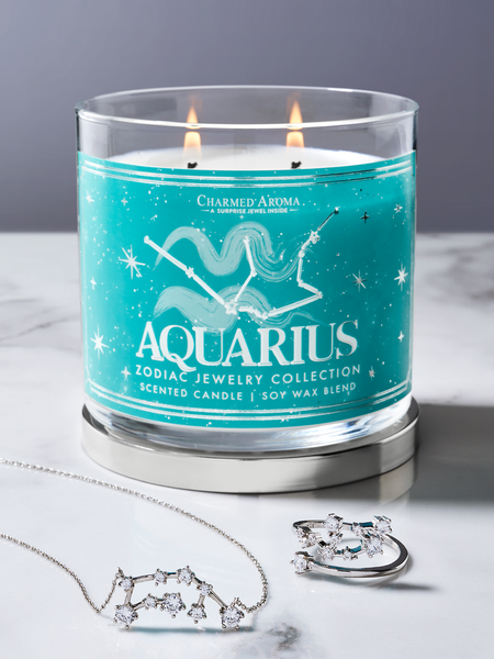 Aquarius Zodiac Candle - Aquarius Jewelry Collection