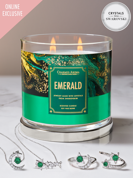 Emerald Candle - Emerald Jewelry Collection Made with Crystals From Swarovski®