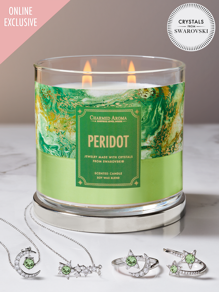 Peridot Candle - Peridot Jewelry Collection Made With Crystals From Swarovski®