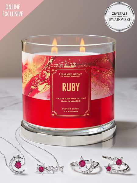 Ruby Candle - Ruby Jewelry Collection Made with Crystals From Swarovski®
