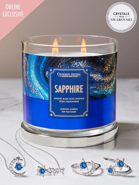 Sapphire Candle - Sapphire Jewelry Collection Made With Crystals From Swarovski®