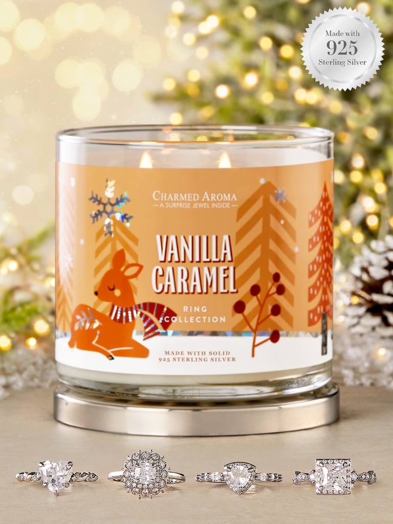Vanilla Caramel Candle - 925 Sterling Silver Ring Collection