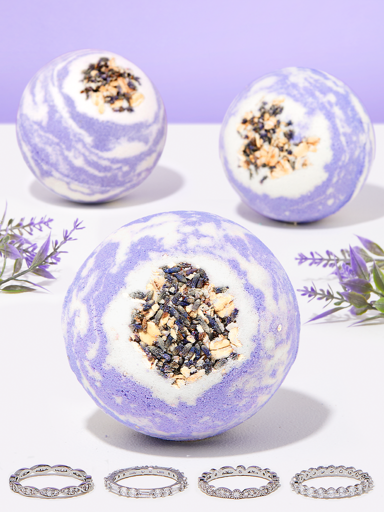 Lavender Oatmeal Bath Bomb - Stackable Ring Collection